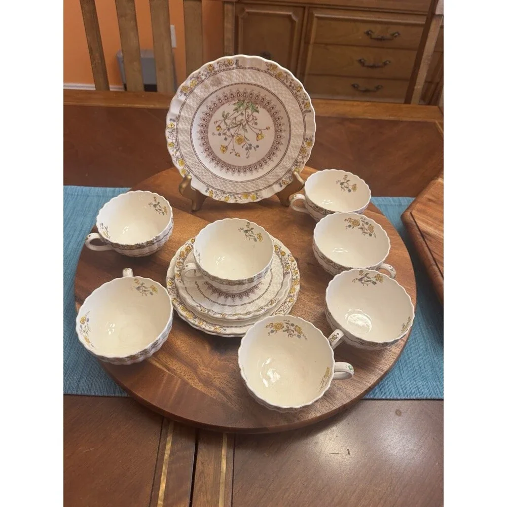 BUTTERCUP by Spode 6 Cups, 2 Saucers,2 Bread Plates& 1 Salad Platemade in Englan